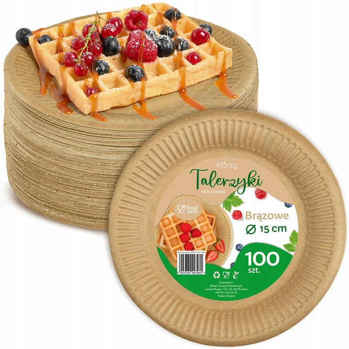 Talerzyki papierowe ECO 15 cm 100szt.