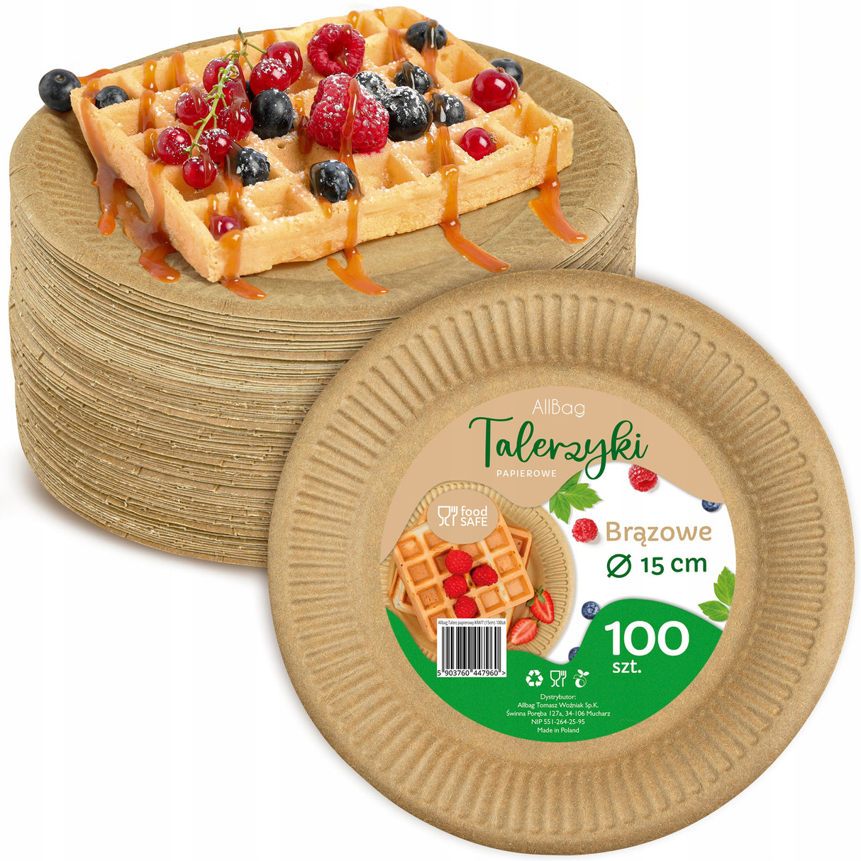 Talerzyki papierowe ECO 15 cm 100szt.