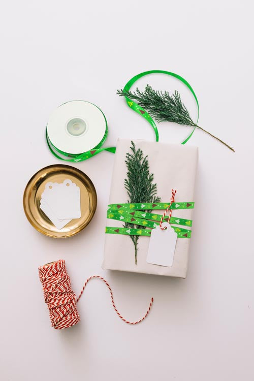 Tasiemka wstążka ZIELONA CHOINKA ŚWIĄTECZNA