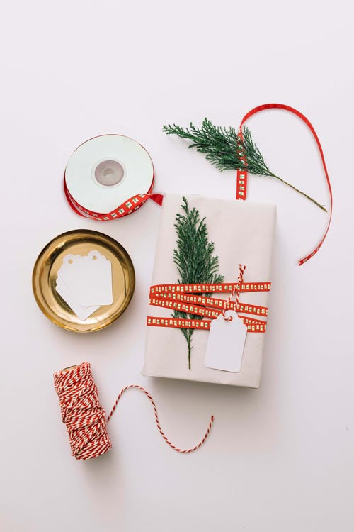 Tasiemka wstążka CZERWONA ŚWIĄTECZNA PREZENT