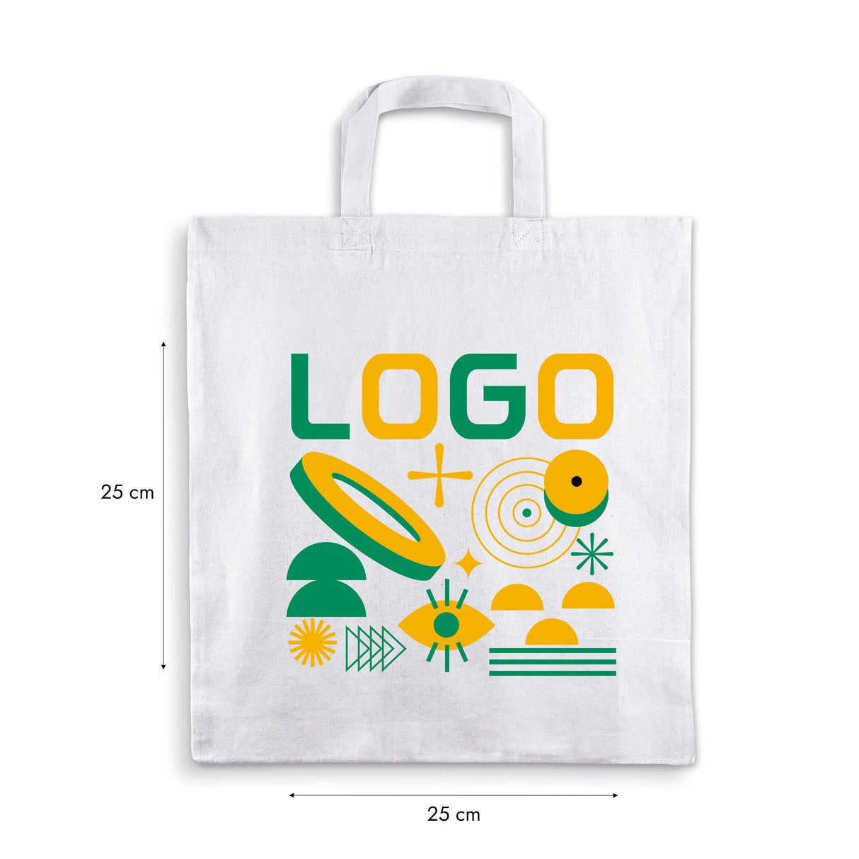 Torba bawełniana z nadrukiem 380x420mm 145g/m2 Biała Krótkie ucho