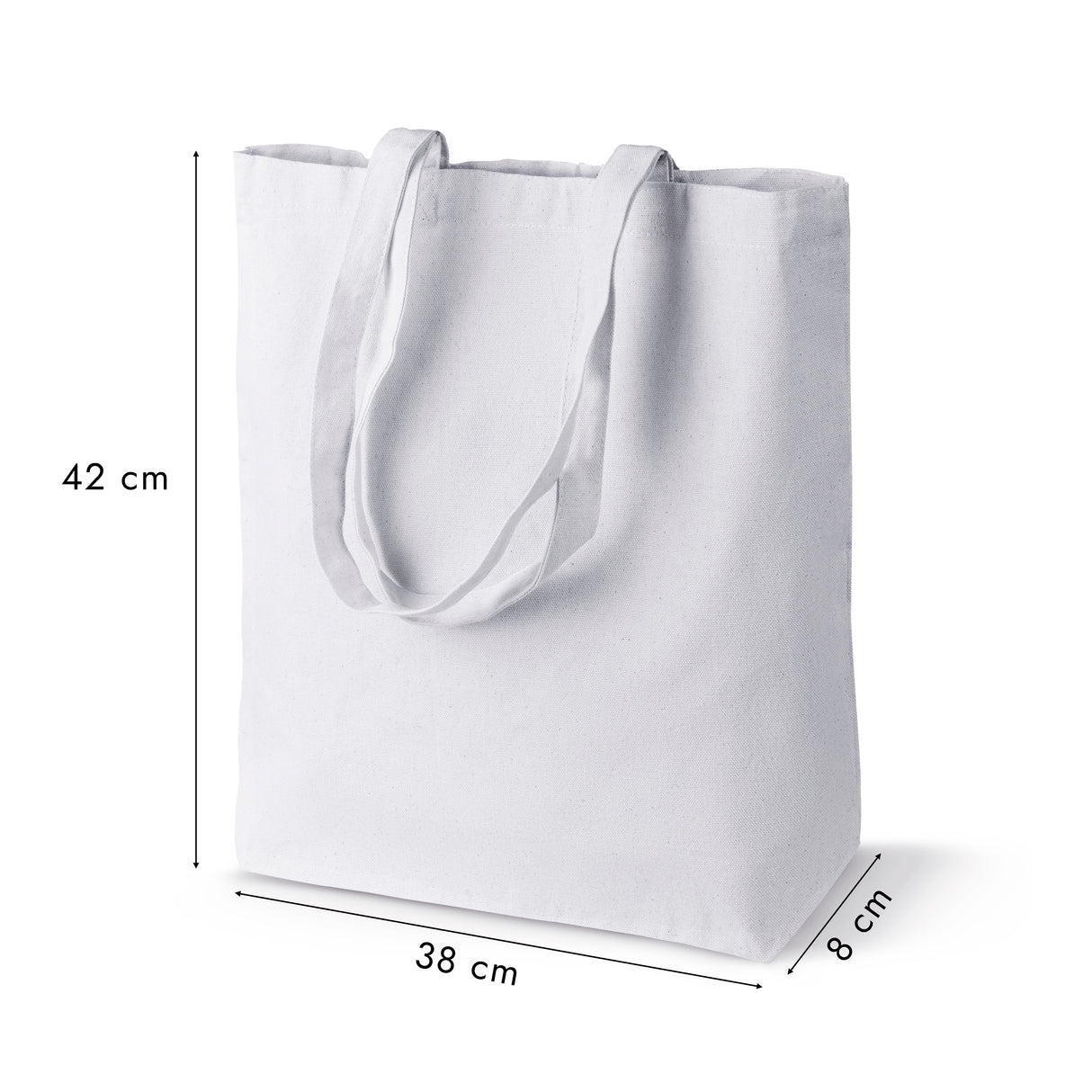 Torba bawełniana 380x80x420mm Biała Uchwyt: 70cm