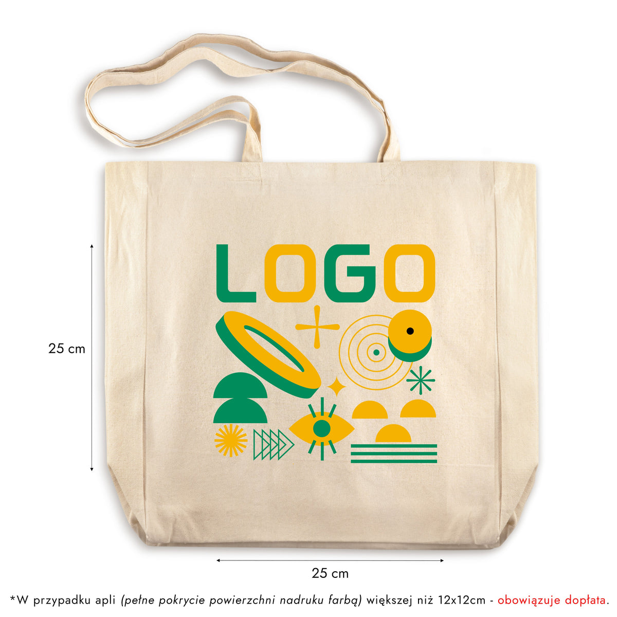 Torba bawełniana z dnem i bokami z nadrukiem 380×80×80×420 mm