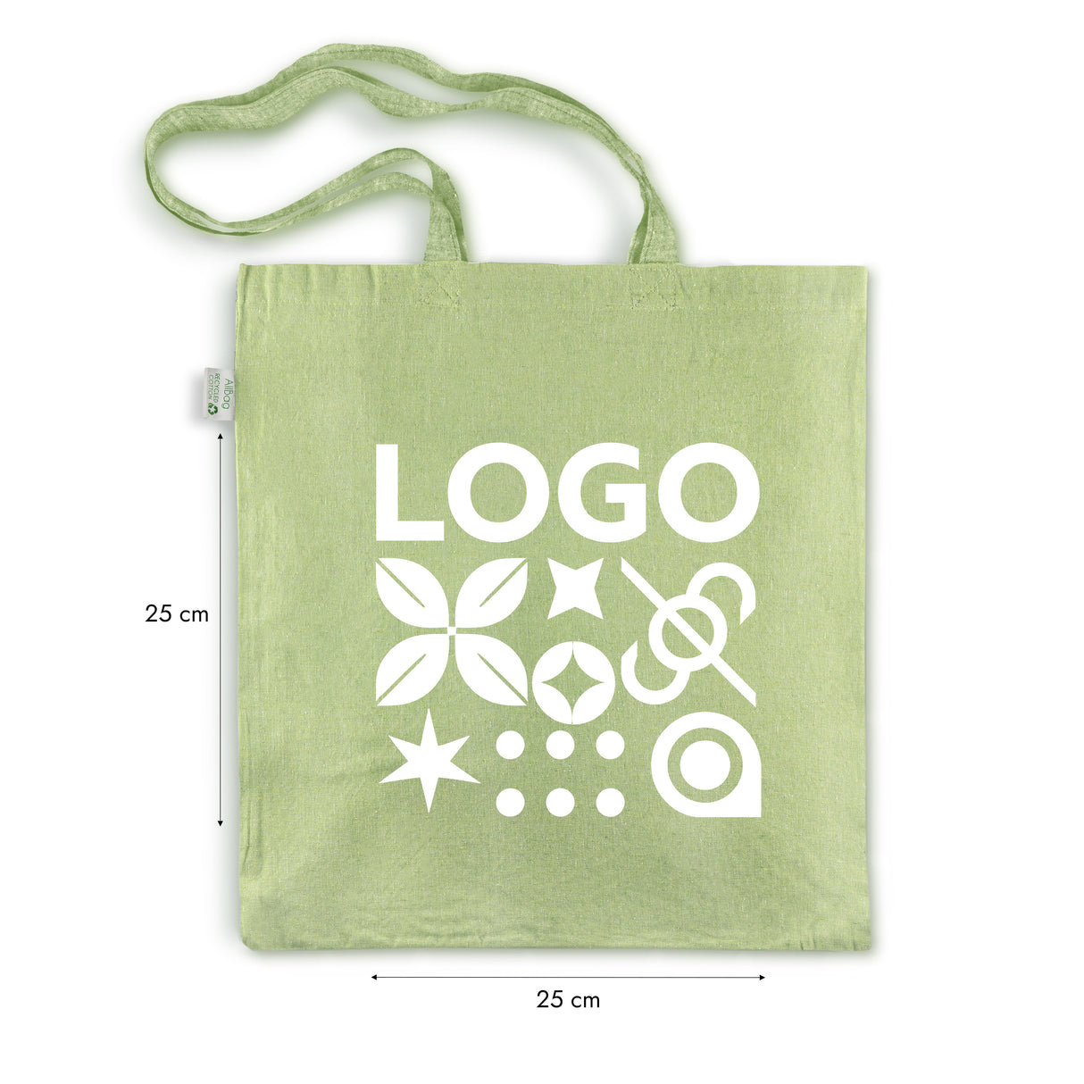 Torba bawełniana z nadrukiem 380x420mm 145g/m2 Zielony Melanż