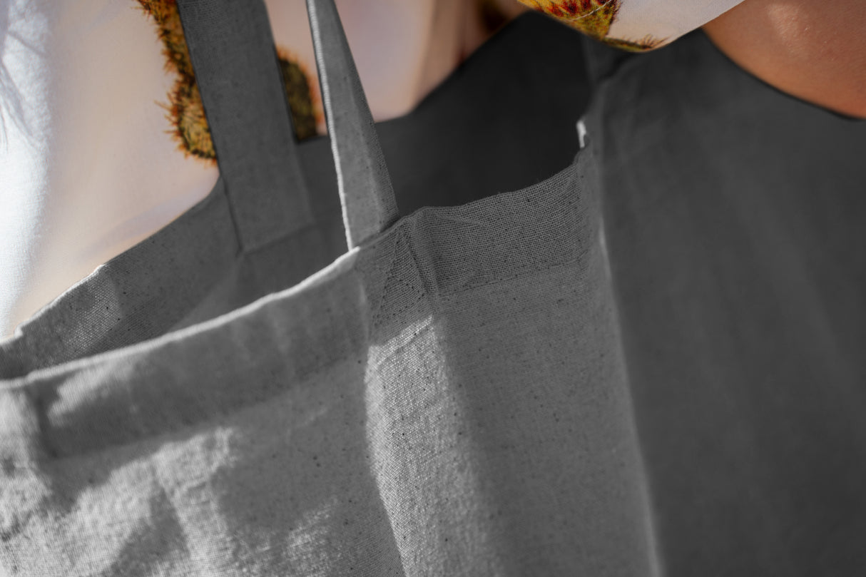 Torba bawełniana 380x420mm Szara Uchwyt: 70cm