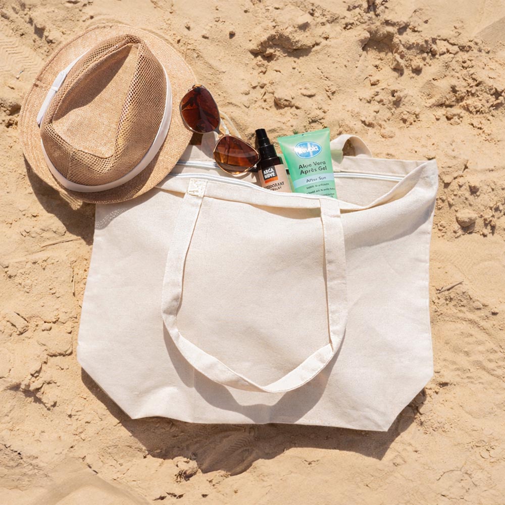 Torba Bawełniana 500x150x370mm Ecru Uchwyt: 70 cm