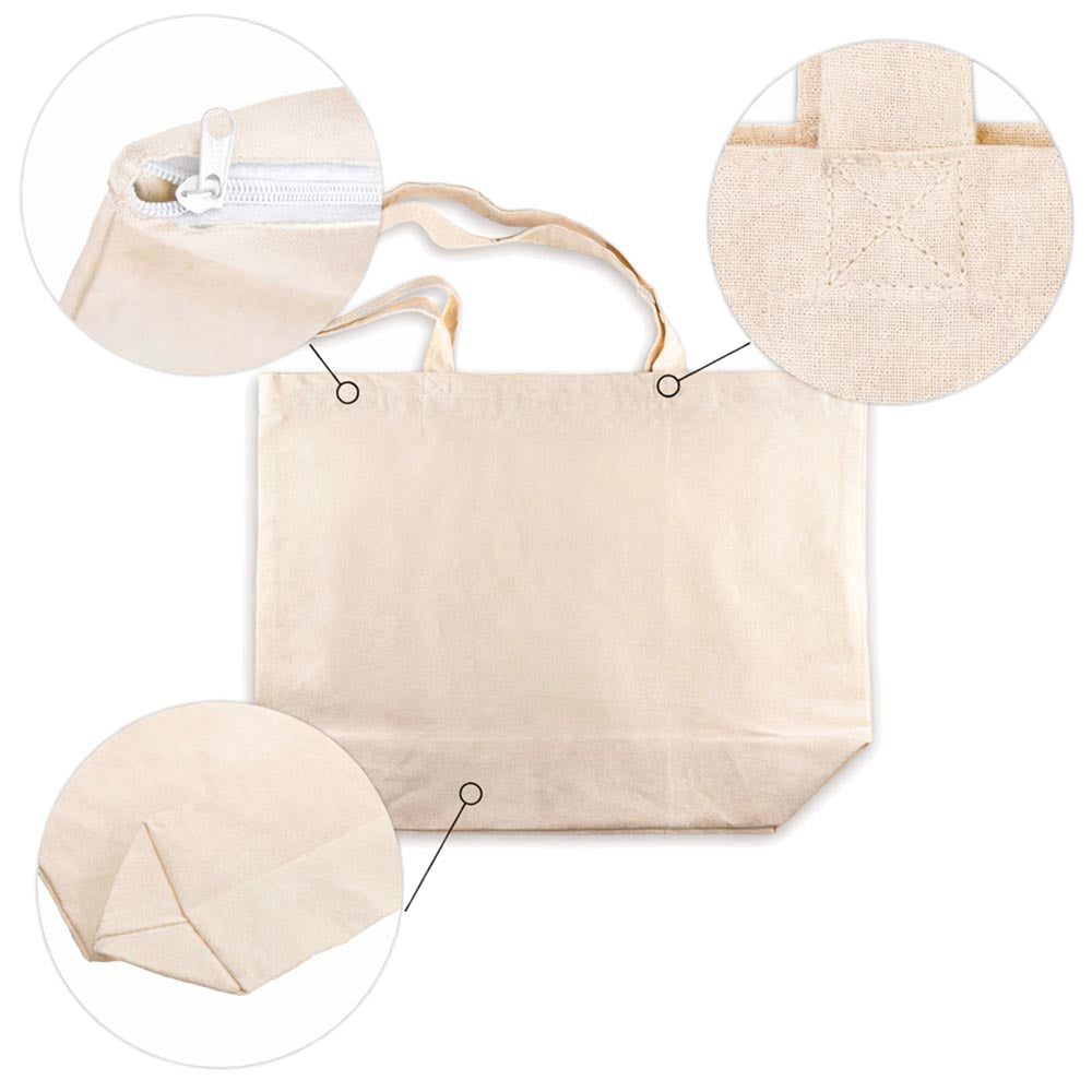 Torba Bawełniana 500x150x370mm Ecru Uchwyt: 70 cm