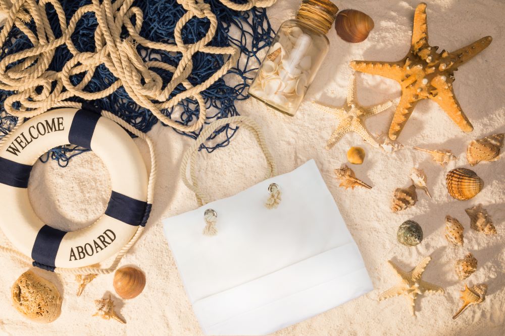 Torba bawełniana Biała 420x140x140x380mm Plażowa