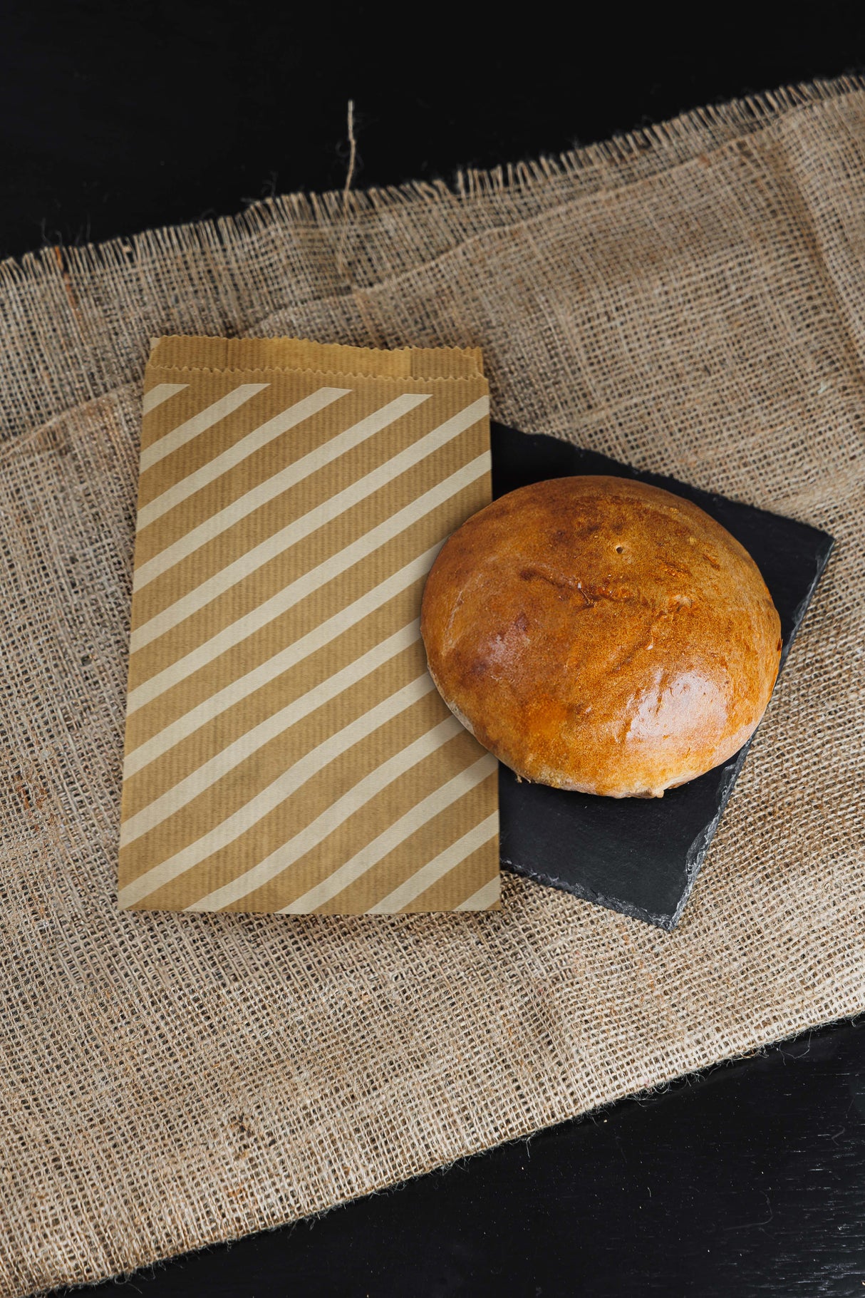 Torba fałdowa 120x210mm w paski Brązowa 25szt.