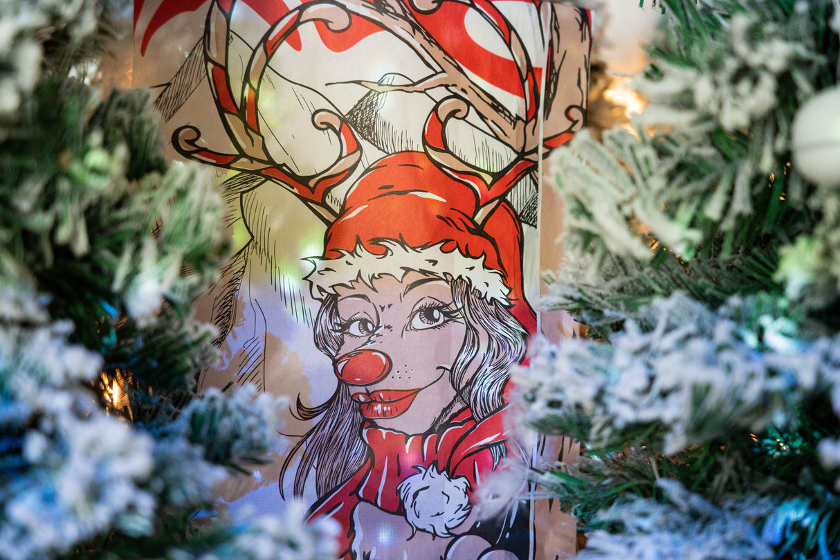 Torby papierowa świąteczne 180x80x360mm Para Reniferów 10szt.