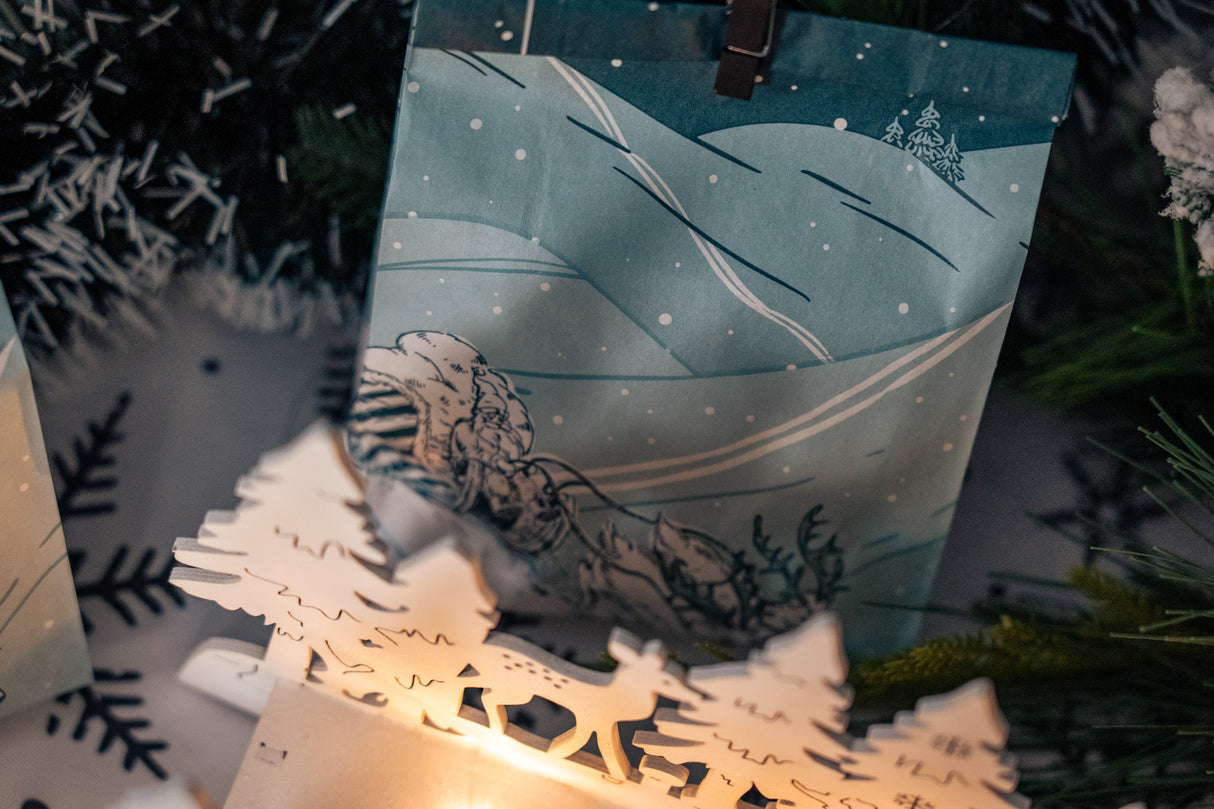 Torby papierowa świąteczne 120x50x220mm Choinka 25szt.