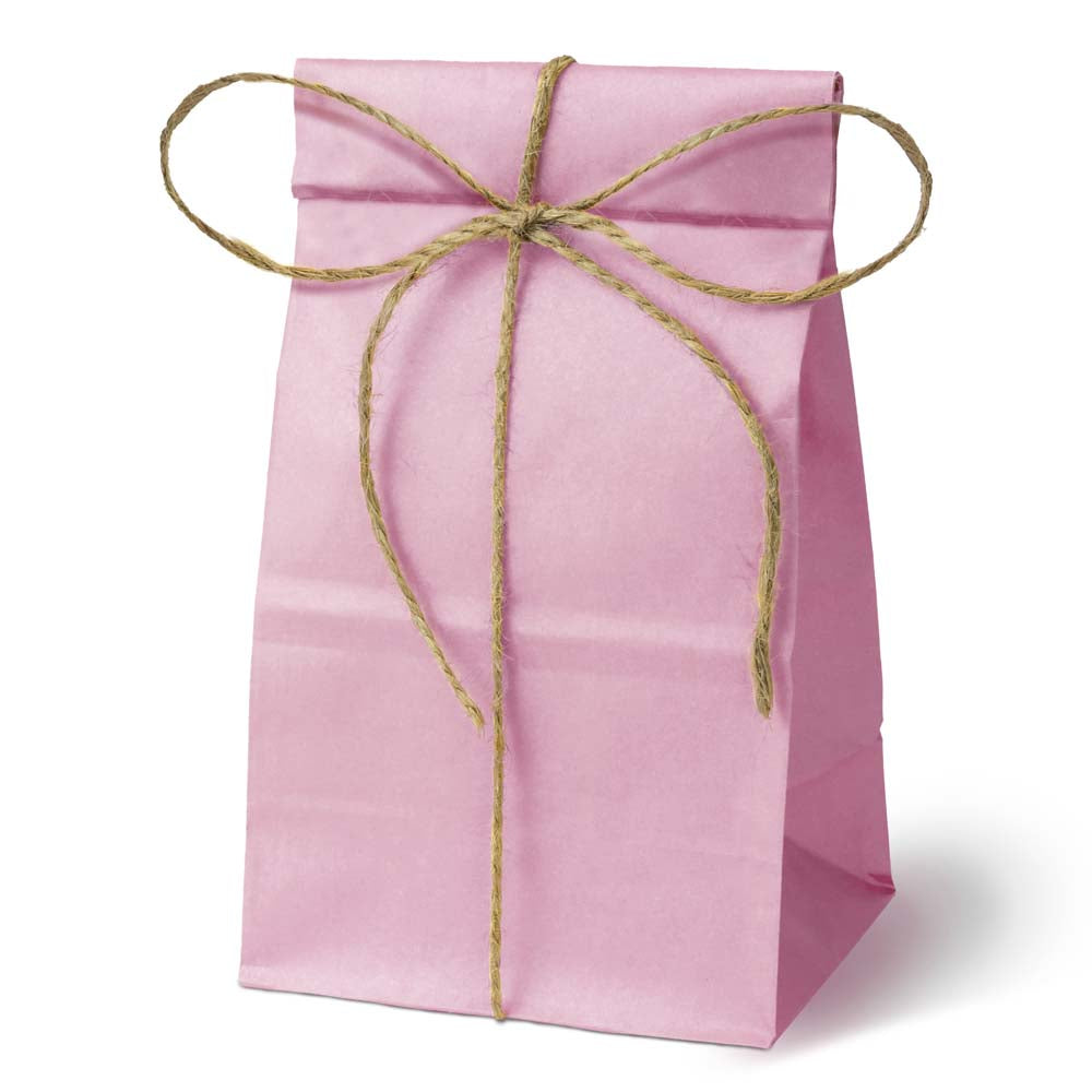 Torba papierowa klockowa 100x70x280mm Różowa