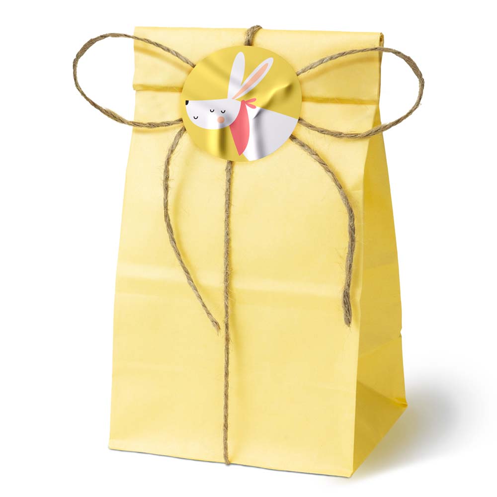 Torba papierowa klockowa 100x70x280mm Żółta