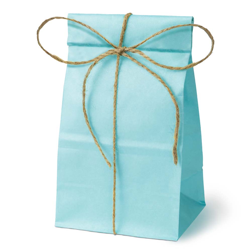 Torba papierowa klockowa 100x70x280mm Niebieska