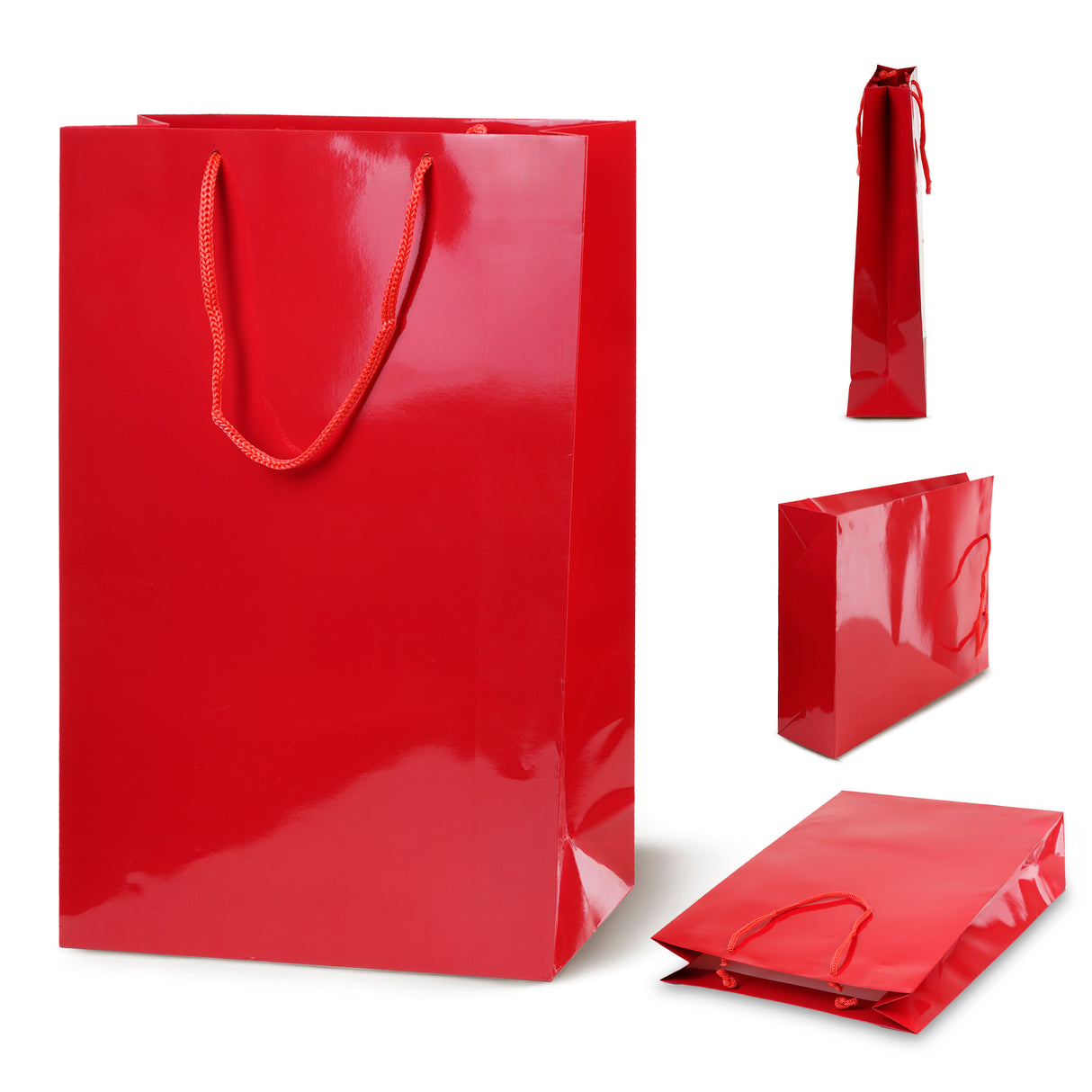 Torba Laminowana z Uchwytem Sznurkowym 300x100x400mm Czerwona