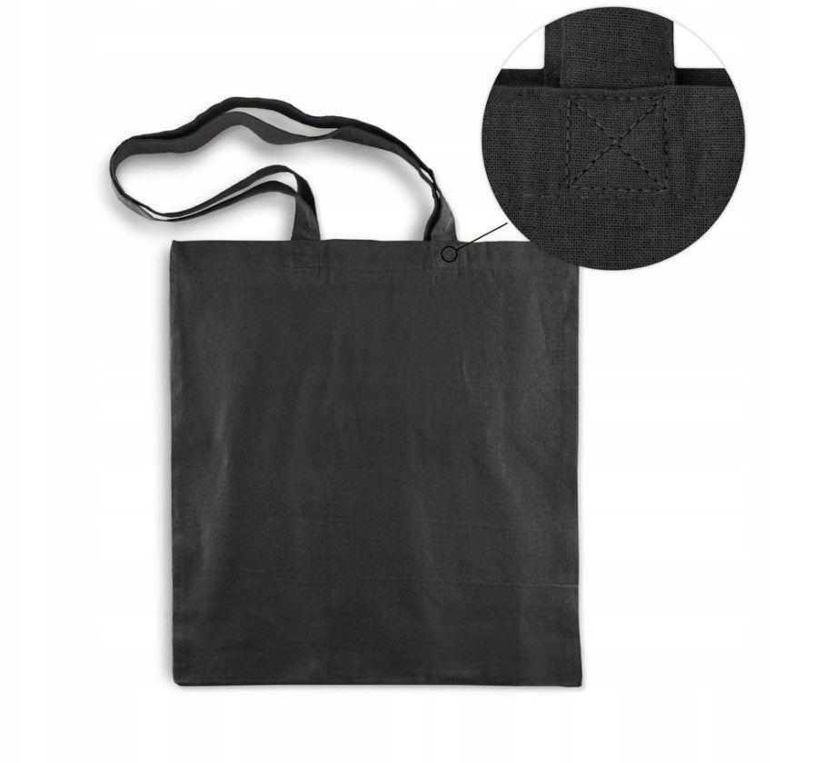 Torba Bawełniana 380x420mm Czarna dekatyzowana Uchwyt: 70cm