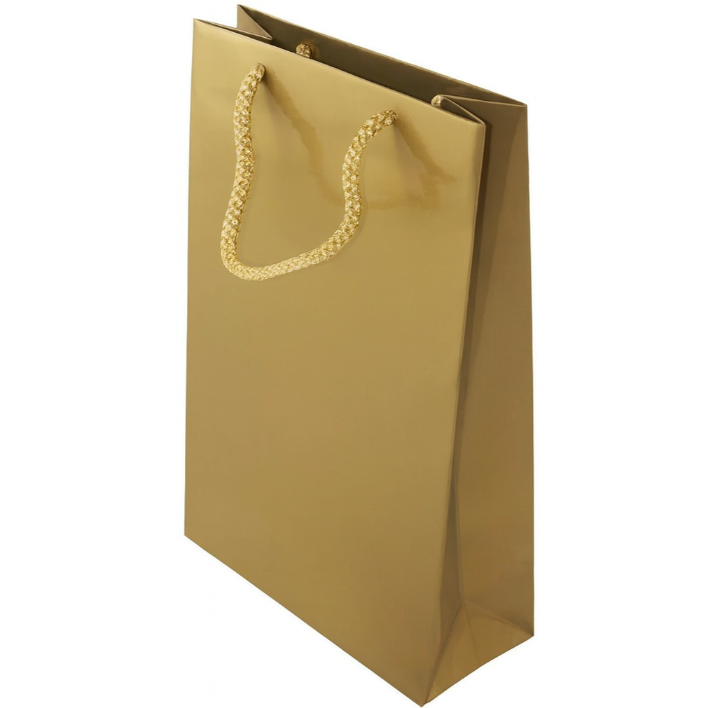 Torba laminowana z uchwytem sznurkowym 240x90x320mm Złota
