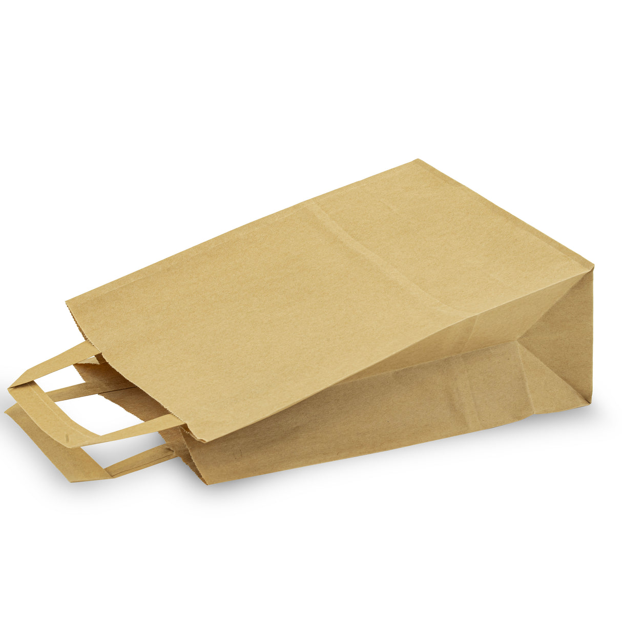 Torba papierowa z uchwytem płaskim 180x80x230mm Brązowa