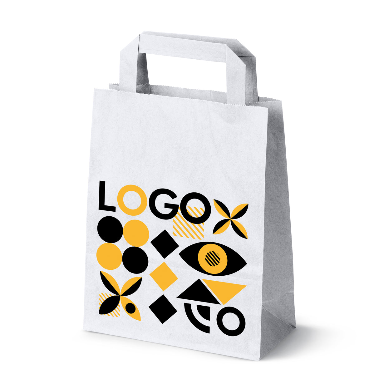 Torba papierowa 180x80x230mm z nadrukiem Biała od 50 szt.