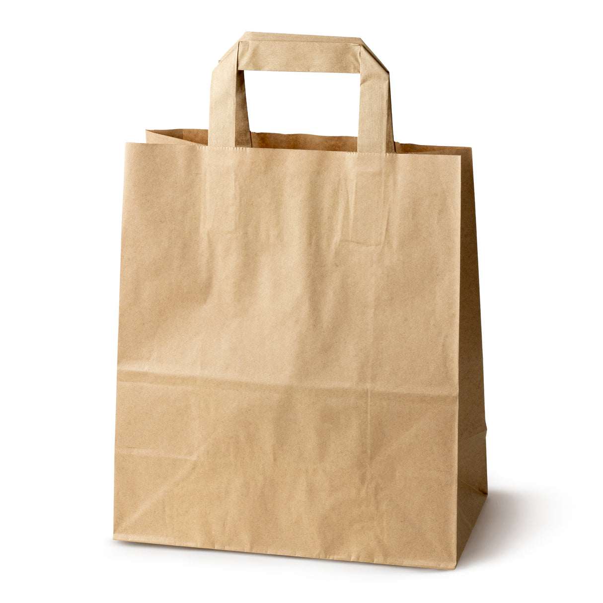 Torba papierowa z uchwytem płaskim 220x110x245mm Brązowa