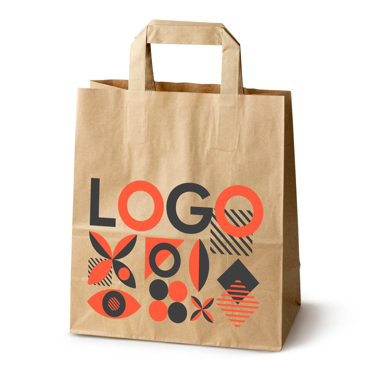 Torba papierowa 220x110x245mm z nadrukiem Brązowa od 50 szt.