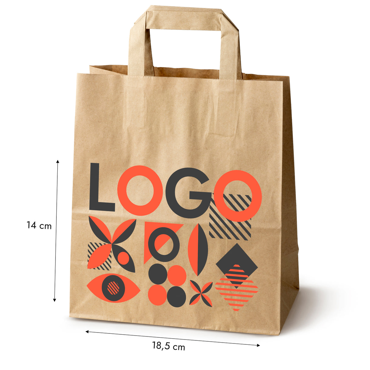 Torba papierowa 220x110x245mm z nadrukiem Brązowa od 50 szt.