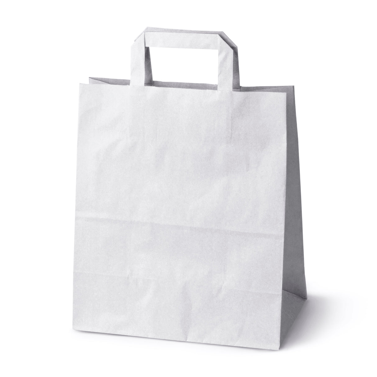 Torba papierowa z uchwytem płaskim 260x140x300mm Biała