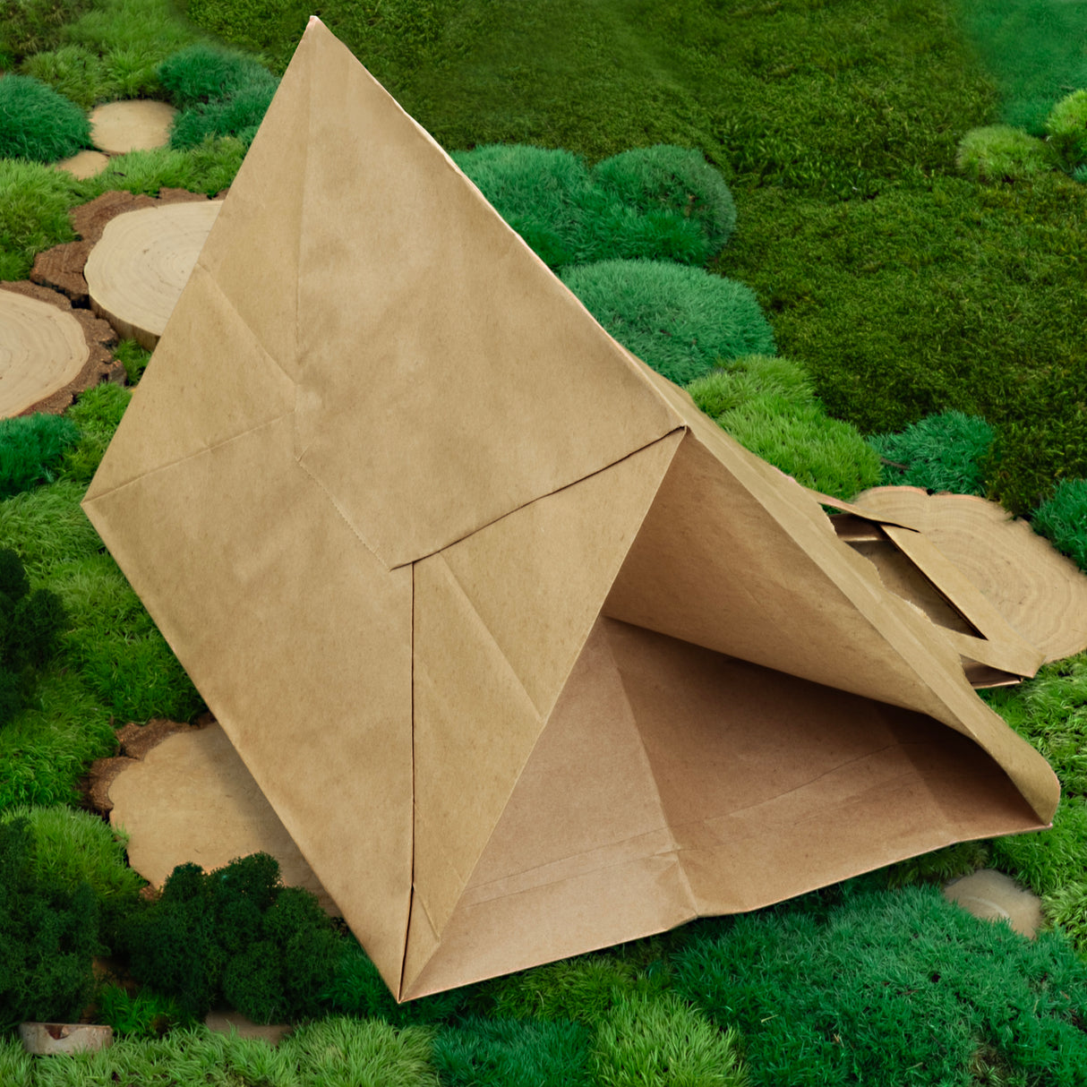 Torba papierowa z uchwytem płaskim 320x220x245mm Brązowa