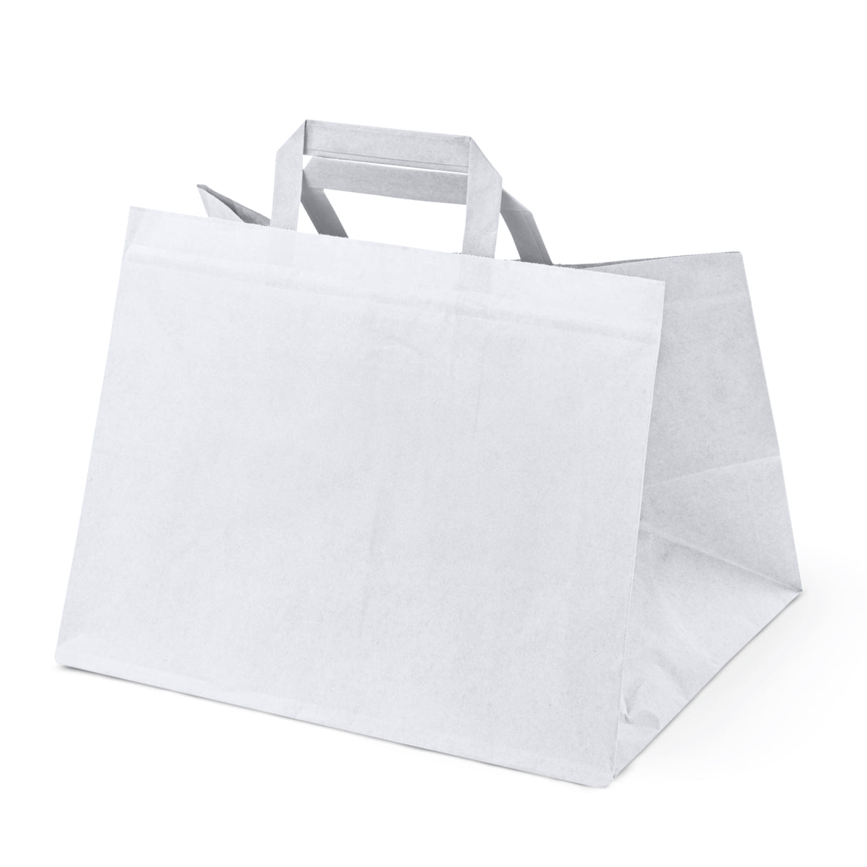 Torba papierowa z uchwytem płaskim 320x220x245mm Biała