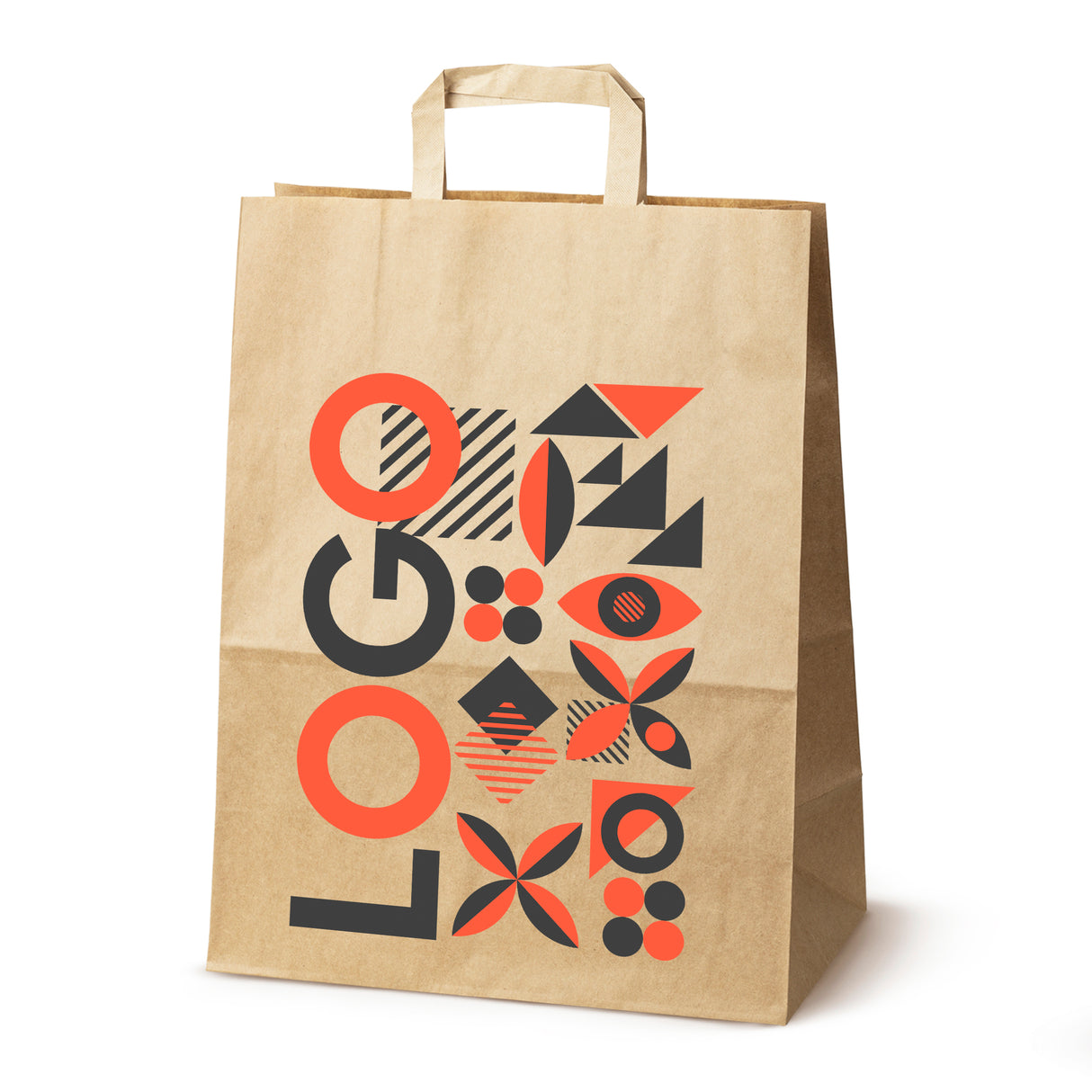 Torba papierowa 320x140x420mm z nadrukiem Brązowa od 50 szt.