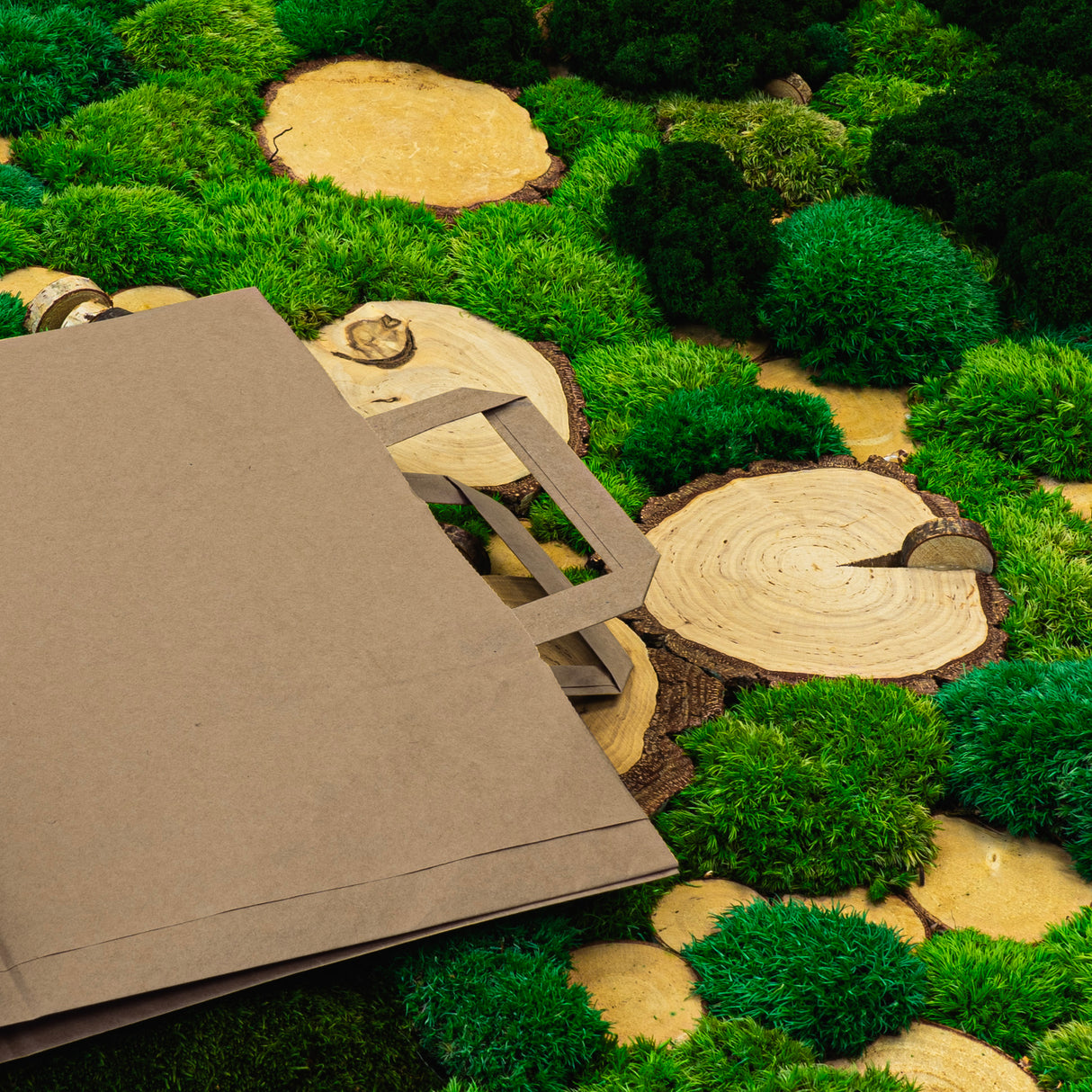 Torba papierowa z uchwytem płaskim 320x160x390mm Brązowa