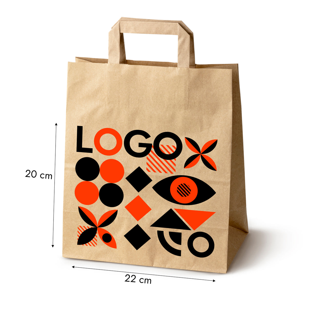 Torba papierowa 260x140x300mm z nadrukiem Brązowa od 50 szt.