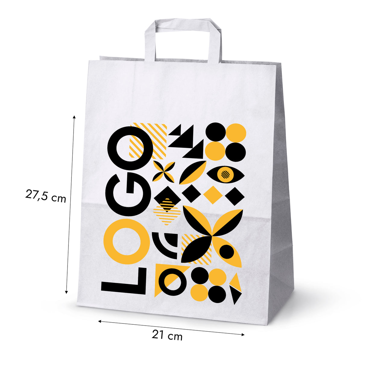 Torba papierowa 320x160x390mm z nadrukiem Biała od 50 szt.