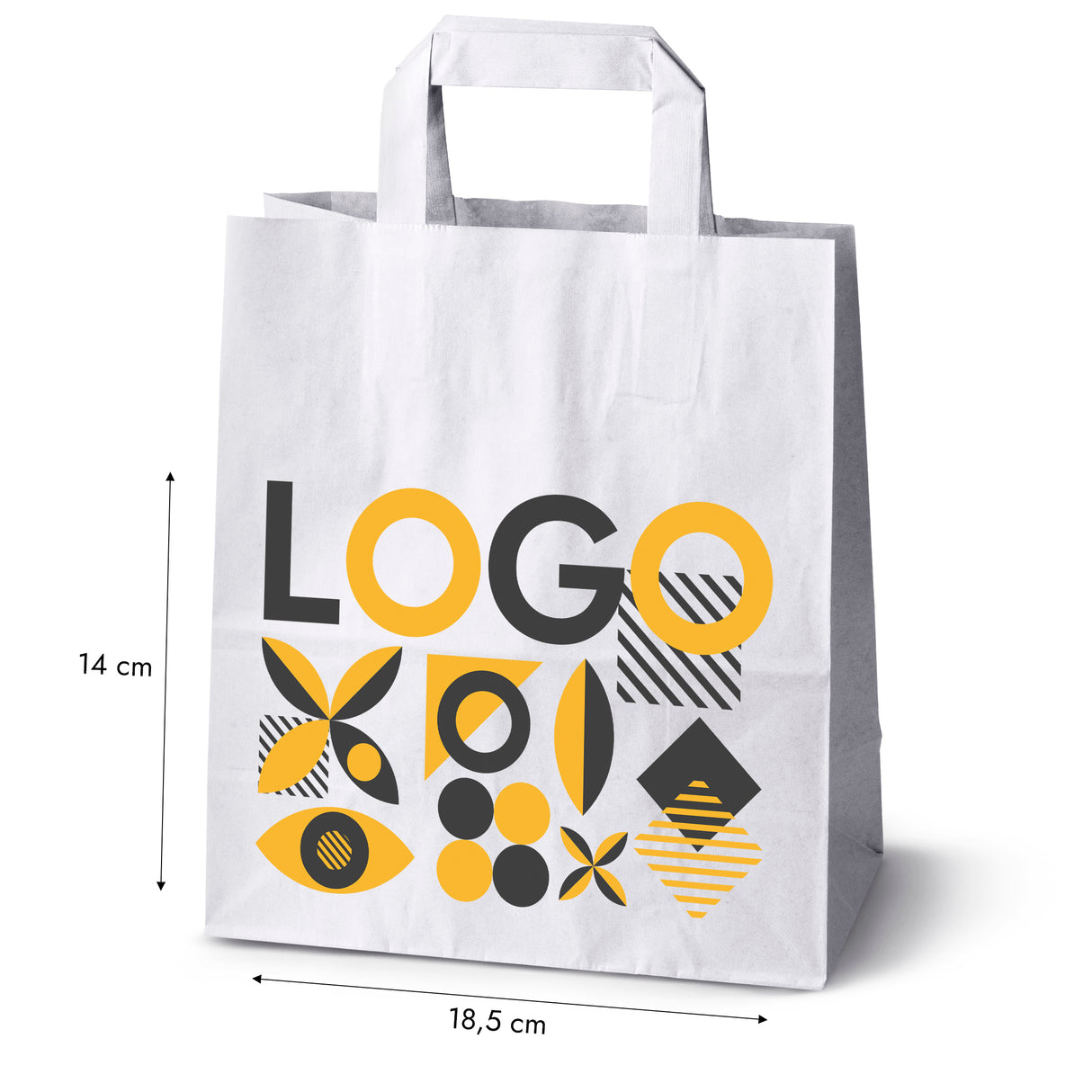 Torba papierowa 220x110x245mm z nadrukiem Biała od 50 szt.