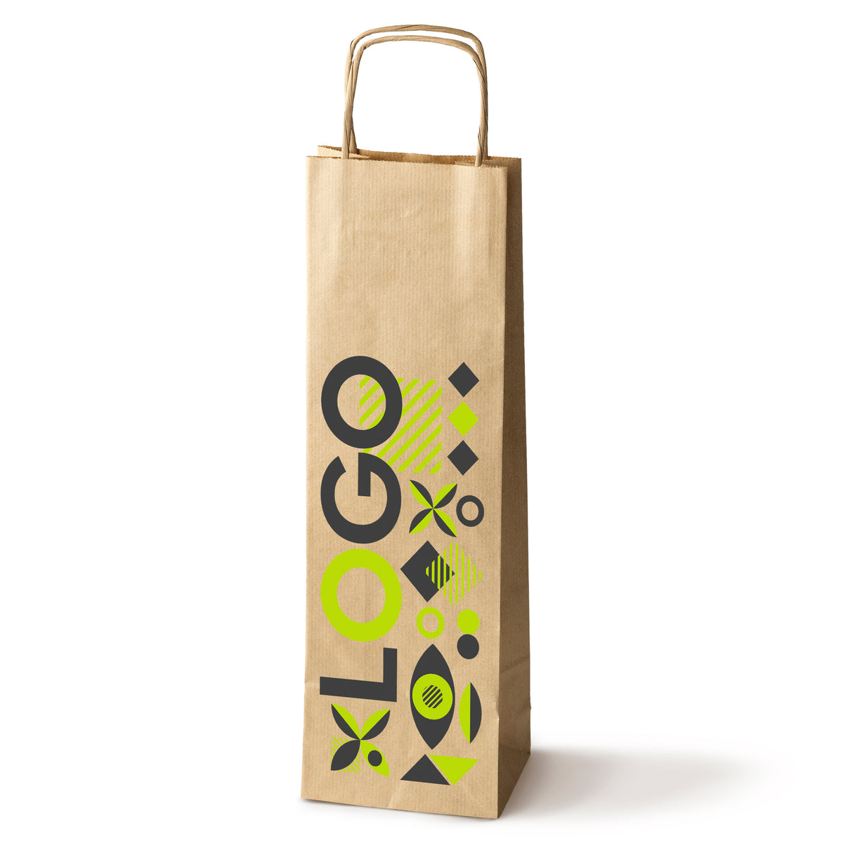 Torba papierowa 160x80x390mm z nadrukiem Brązowa od 50 szt.