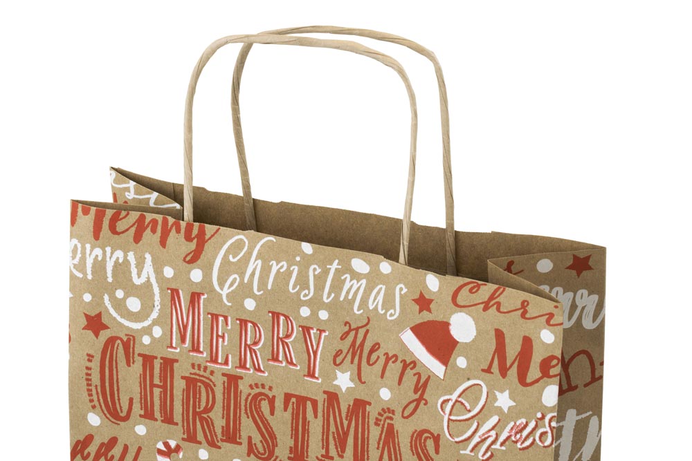 Torba papierowa świąteczna 240x100x320mm Merry Christmas