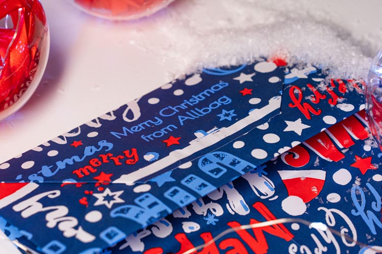 Torba papierowa świąteczna 240x100x320mm Granatowa Merry Christmas