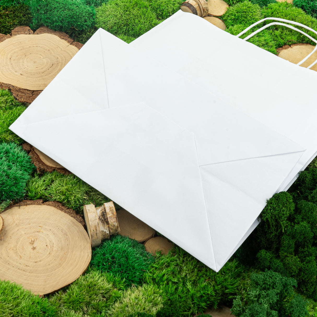 Torba papierowa z uchwytem skręcanym 305x170x340mm Biała