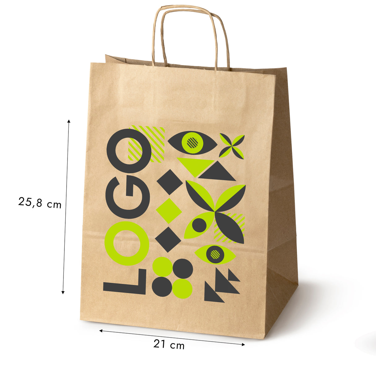 Torba papierowa 305x170x425mm z nadrukiem Brązowy od 50 szt.