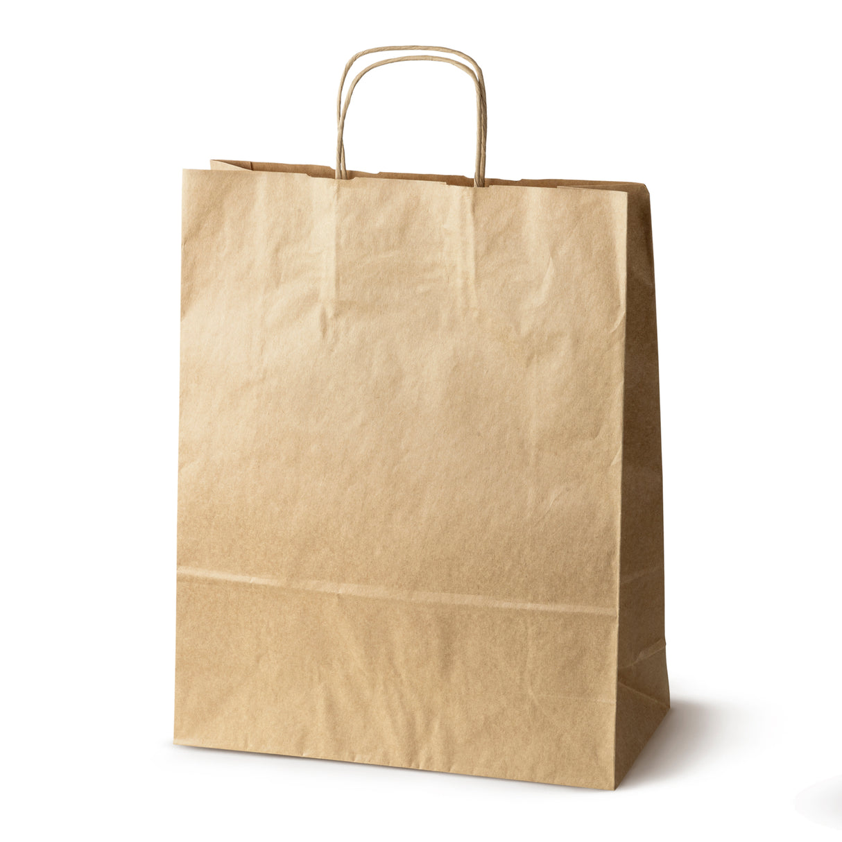 Torba papierowa z uchwytem skręcanym 320x120x410mm Brązowa