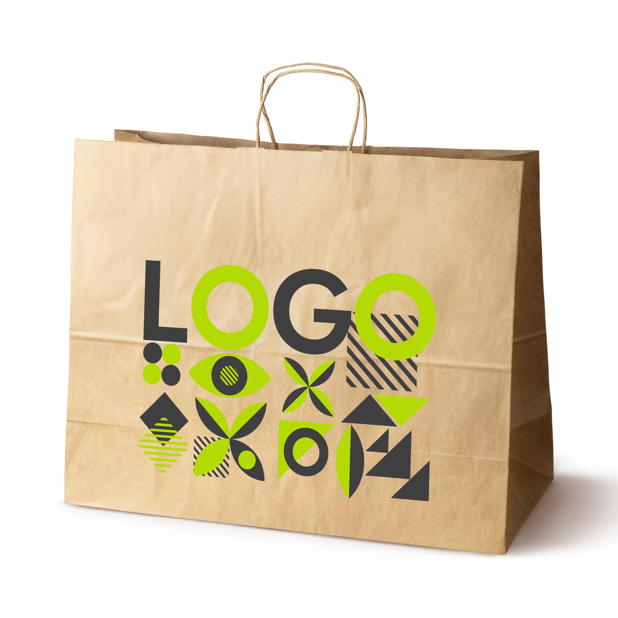 Torba papierowa 500x180x390mm z nadrukiem Brązowa od 50 szt.