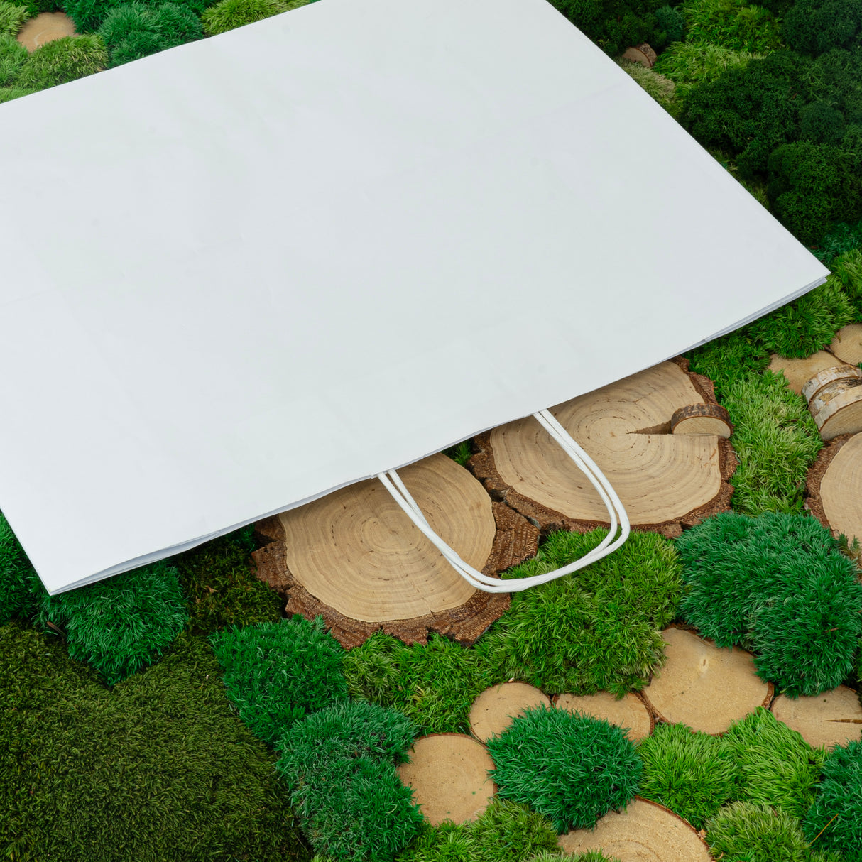 Torba papierowa z uchwytem skręcanym 500x180x390mm Biała