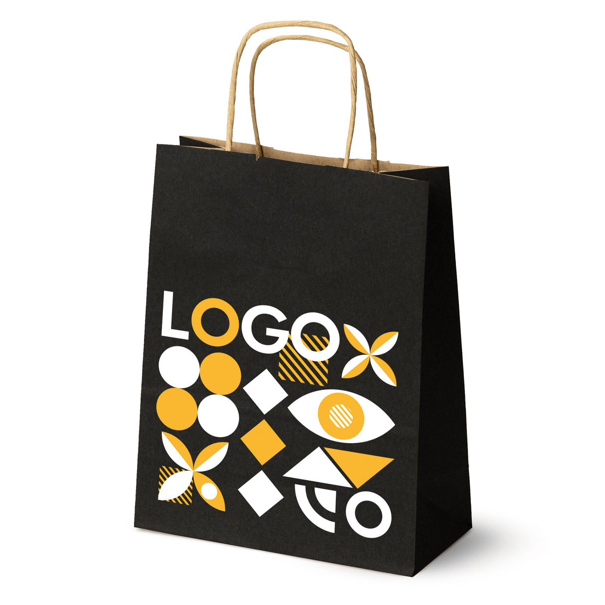 Torba papierowa 180x80x225mm z nadrukiem Czarna od 50 szt.