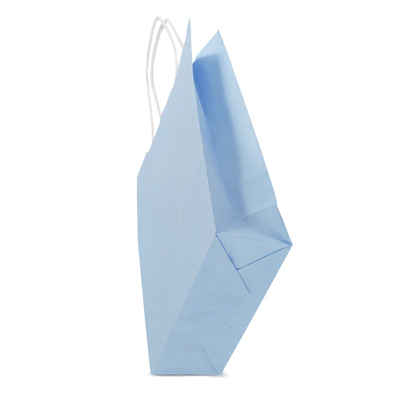 Torba papierowa z uchwytem skręcanym 180x80x225mm Niebieska pastelowa
