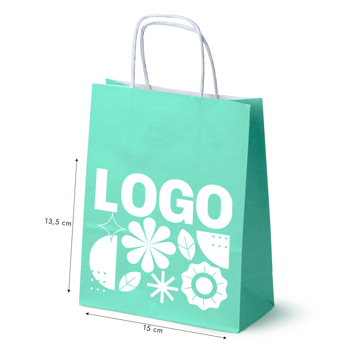 Torba papierowa 180x80x225mm z nadrukiem Zielona od 50 szt.