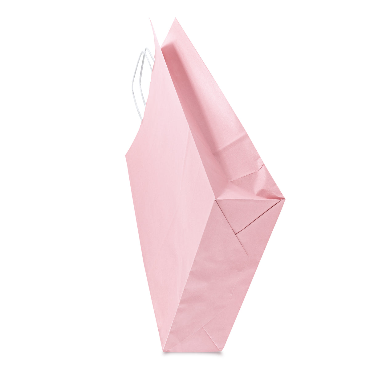 Torba papierowa z uchwytem skręcanym 240x100x320mm Różowa pastelowa