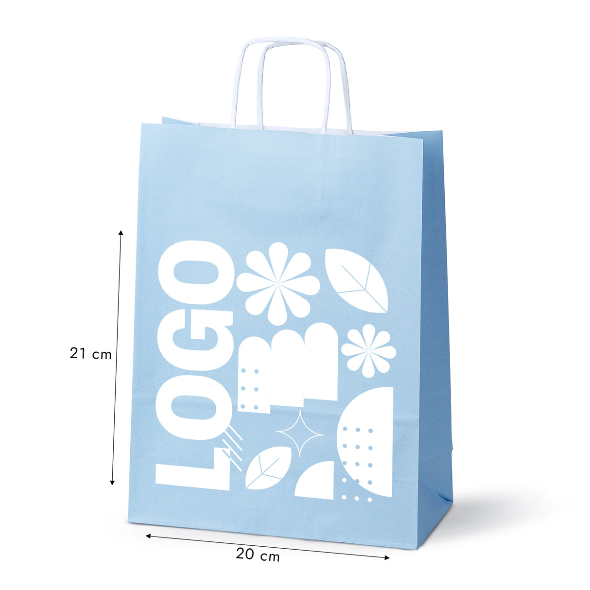 Torba papierowa 240x100x320mm z nadrukiem Niebieska od 50 szt.