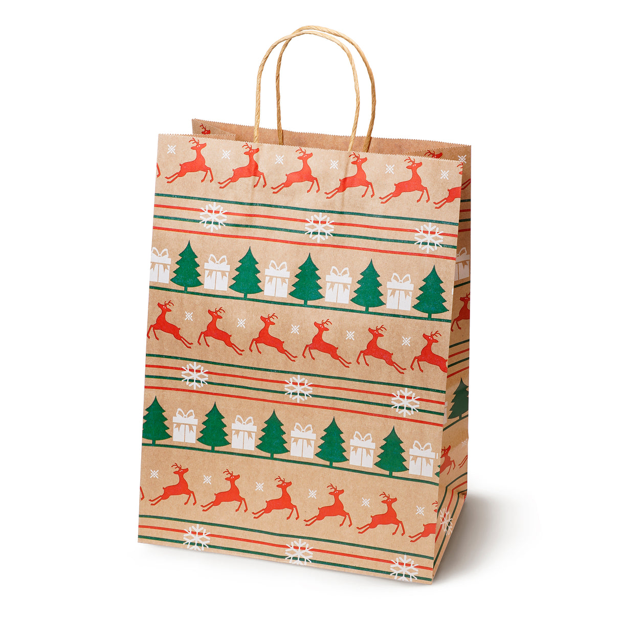 Torba papierowa świąteczna 260x120x330mm Śnieżynka Choinka Renifer 5szt.