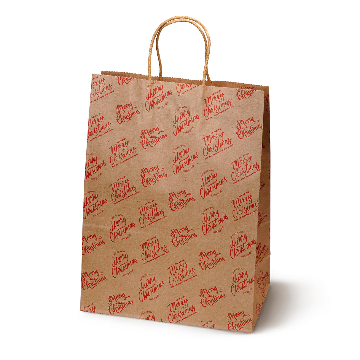 Torba papierowa świąteczna 260x120x330mm Merry Christmas Renifer 4szt.