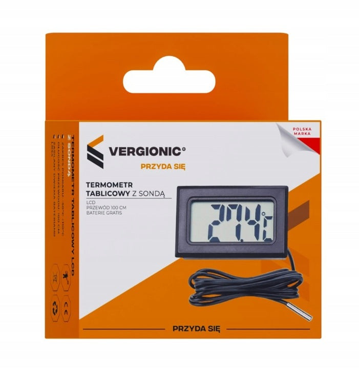 Termometr tablicowy cyfrowy LCD z sondą
